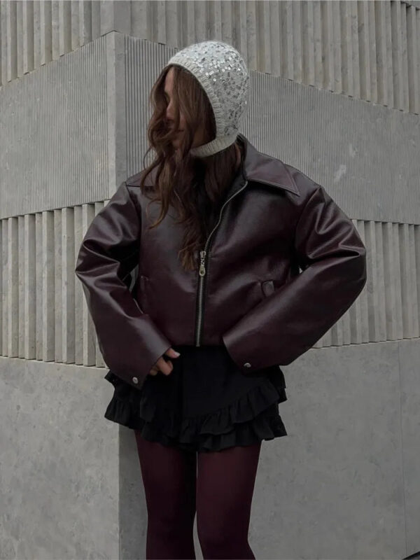 Jaqueta Feminina de Inverno em Couro Genuino - EuroPro - Imagem 7