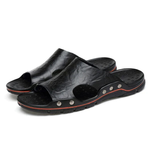 Sandália Masculina em Couro Genuino - Nathaniel Flat - Imagem 3