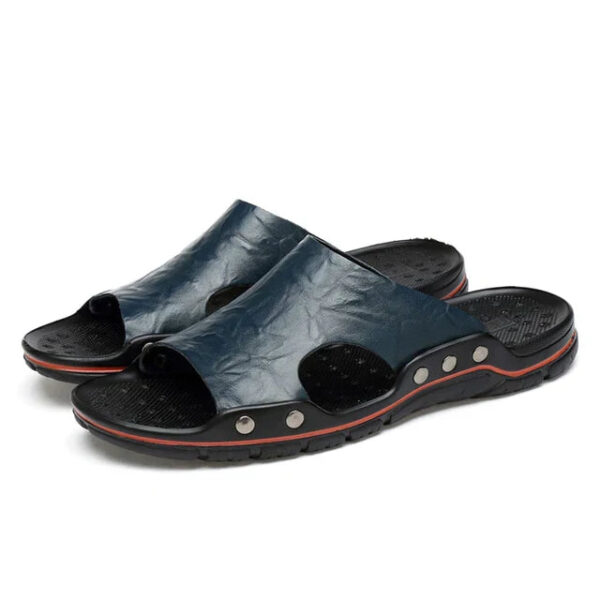 Sandália Masculina em Couro Genuino - Nathaniel Flat - Imagem 9