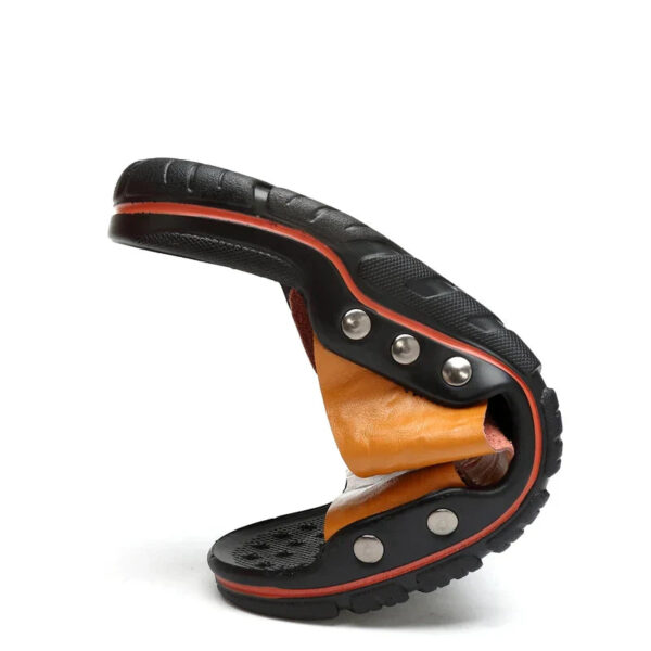 Sandália Masculina em Couro Genuino - Nathaniel Flat - Imagem 7