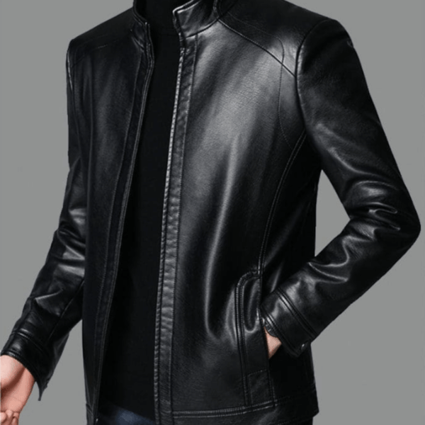 Jaqueta Masculina de Couro Genuino - Valentino Dourado - Imagem 4
