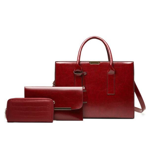 Conjunto Feminino em Couro Bolsa + 2 Carteira - Premium Bags - Imagem 3