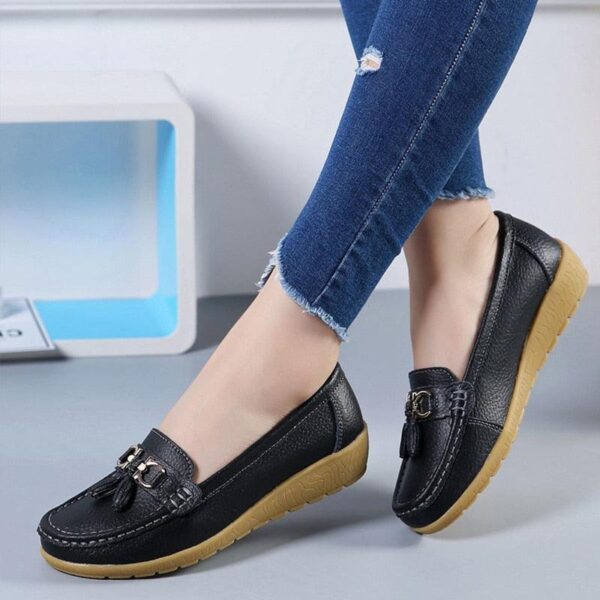 Sapatilha Feminina Mocassim em Couro Genuino - Beauty Confort - Imagem 3