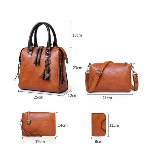 Kit Premium em Couro Genuino - Bolsa + Carteira + Carteira de Mão + Necessaire de Brinde - Imagem 11