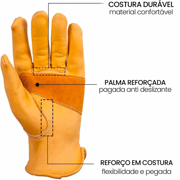 Luva de Couro Genuino para Trabalho - WorkHard - Imagem 3