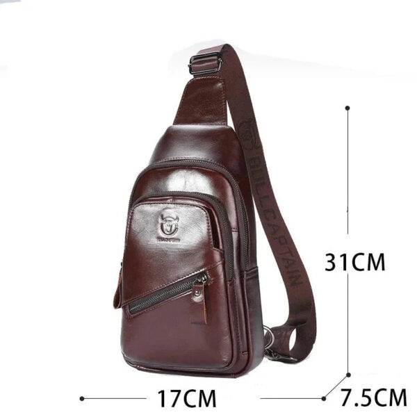 Bolsa de Ombro Masculina Transversal em Couro Genuino - Black Jack - Imagem 4