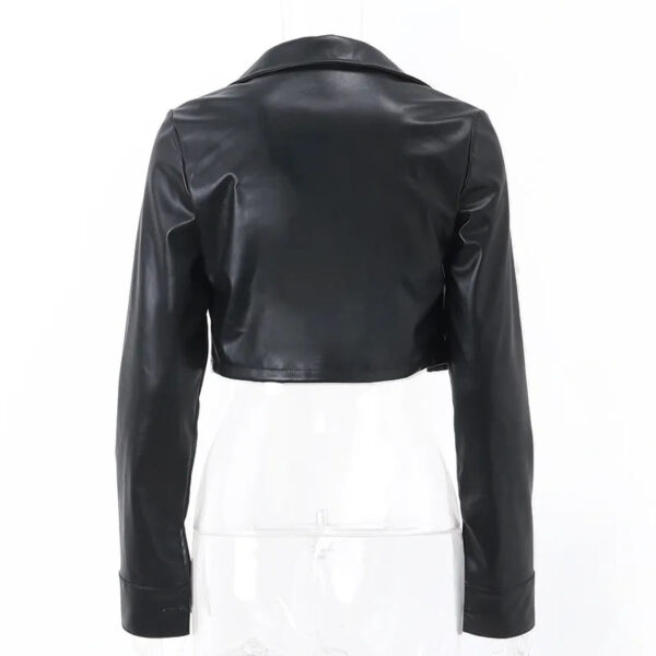 Jaqueta Feminina Cropped  em Couro Genuino - Clarice Premium - Imagem 6