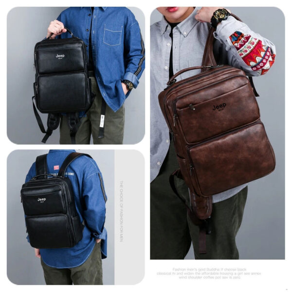Mochila Jeep em Couro Genuino - Buluo Premium - Imagem 11