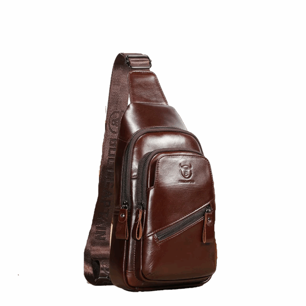 Bolsa de Ombro Masculina Transversal em Couro Genuino - Black Jack