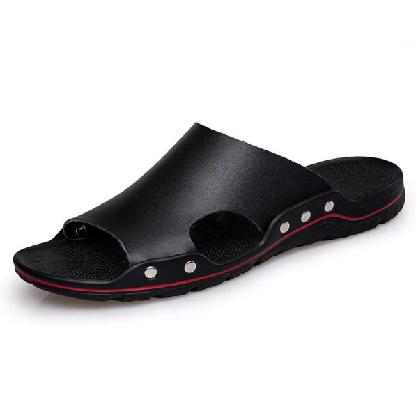 Sandália Masculina em Couro Genuino - Hermez Flet - Imagem 2