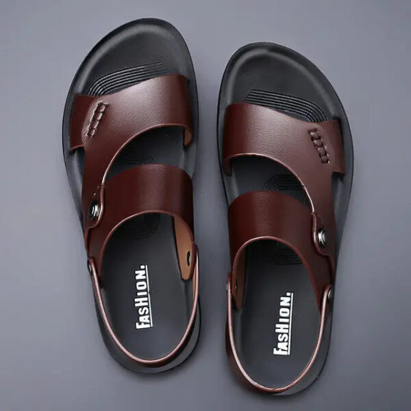 Sandália Masculina em Couro Genuino - Hermez Confort - Imagem 7