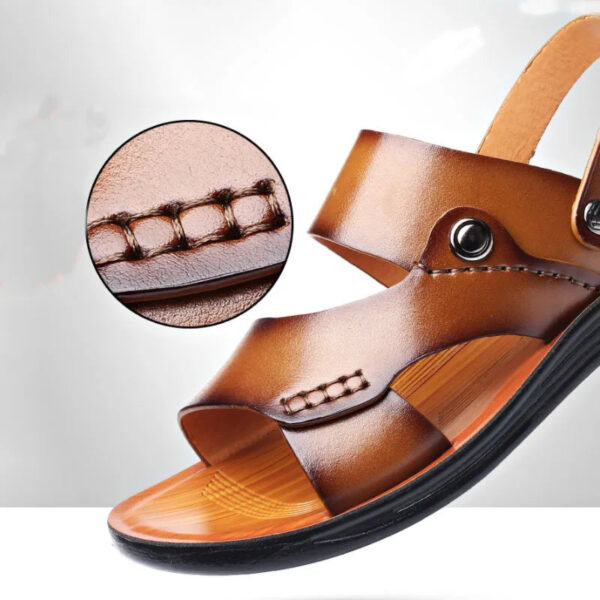 Sandália Masculina em Couro Genuino - Hermez Confort - Imagem 3
