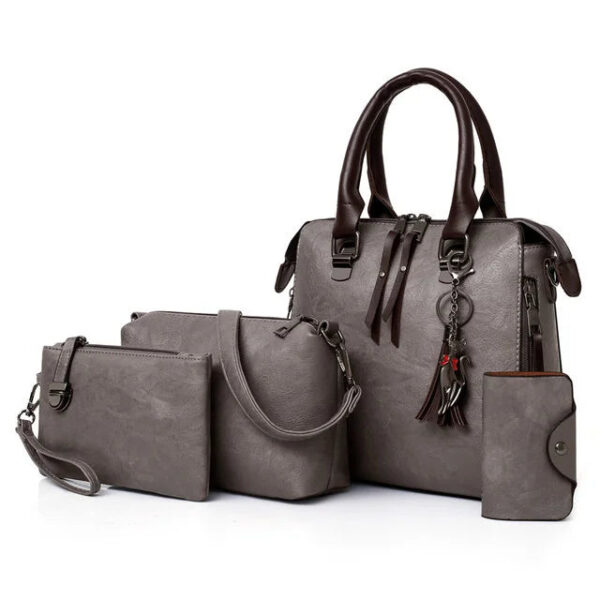 Kit Premium em Couro Genuino - Bolsa + Carteira + Carteira de Mão + Necessaire de Brinde - Imagem 13