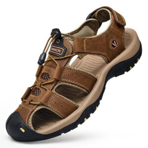 Sandália de Couro Masculina Genuino - Premium Sand