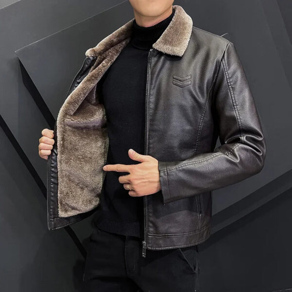 Jaqueta Masculina em Couro Genuíno - Borghese - Imagem 6