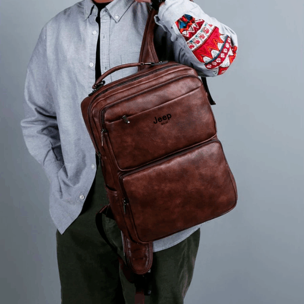 Mochila Jeep em Couro Genuino - Buluo Premium - Imagem 7