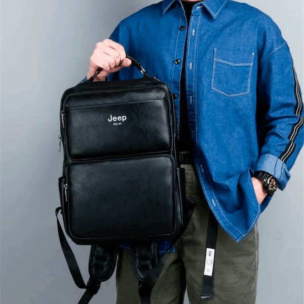 Mochila Jeep em Couro Genuino - Buluo Premium - Imagem 8