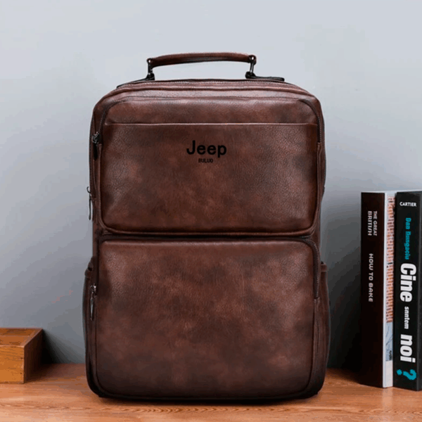 Mochila Jeep em Couro Genuino - Buluo Premium - Imagem 9