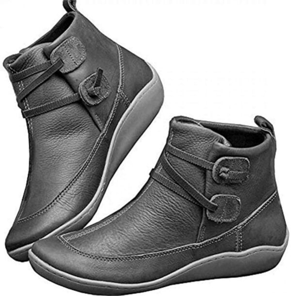 Bota Feminina Cano Curto em Couro Genuino - Amy Victoria - Imagem 4