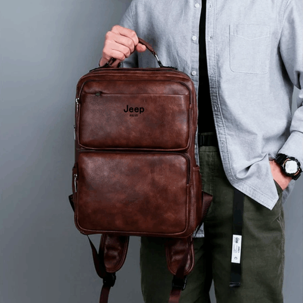 Mochila Jeep em Couro Genuino - Buluo Premium - Imagem 6