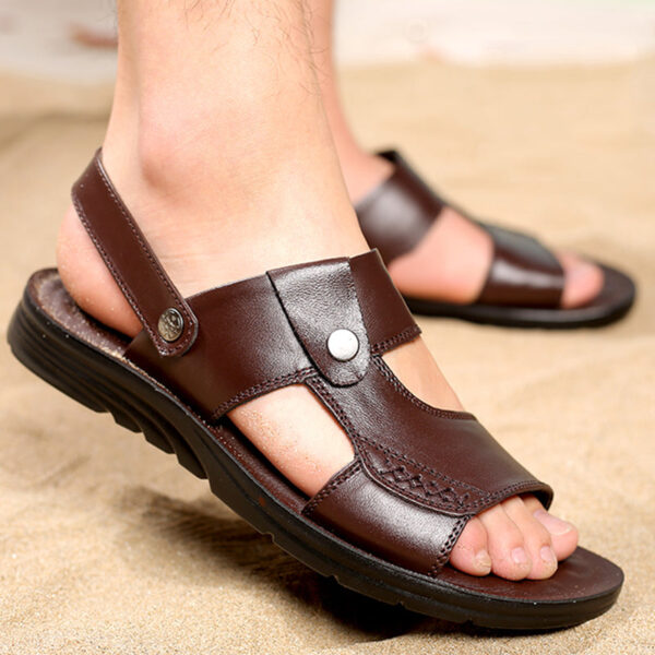 Sandália Masculina em Couro Genuino - Maximilian Premium
