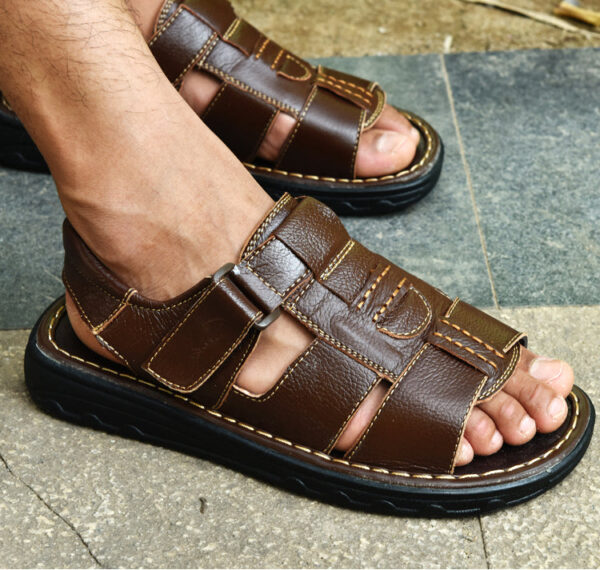 Sandália Masculina de Couro Genuino - Dominic Premium - Imagem 9