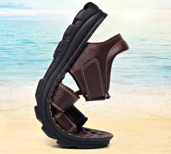 Sandália Masculina de Couro Genuino - Dominic Premium - Imagem 3