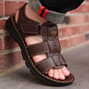 Sandália Masculina de Couro Genuino - Dominic Premium